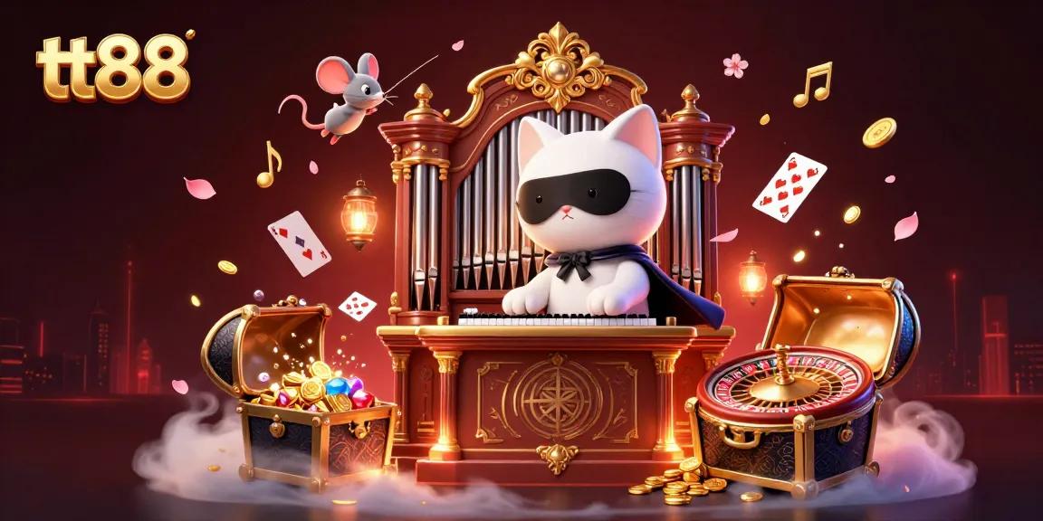 tt88 opens thrilling roulette experiences, featuring an ornate organ and dynamic casino elements in vibrant 3D.