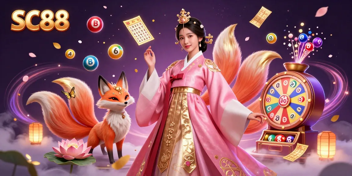 Join the excitement at SC88 with vibrant lottery balls and golden tickets in a magical casino scene.