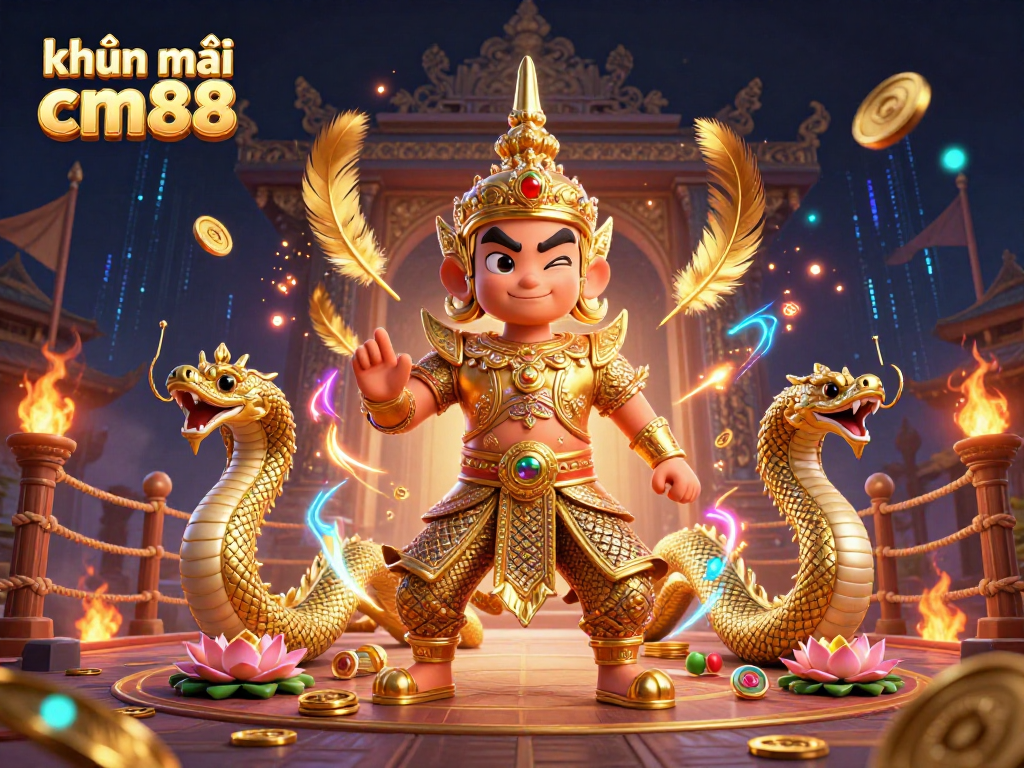 Engage with exciting khuyến mãi cm88 offers in an energetic online casino scene featuring vibrant characters.