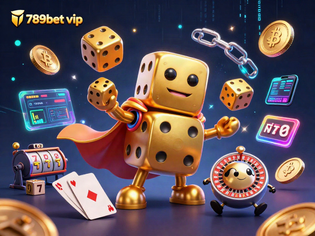 Engaging illustration showcasing 789bet vip, featuring dynamic casino elements and vibrant 3D characters.