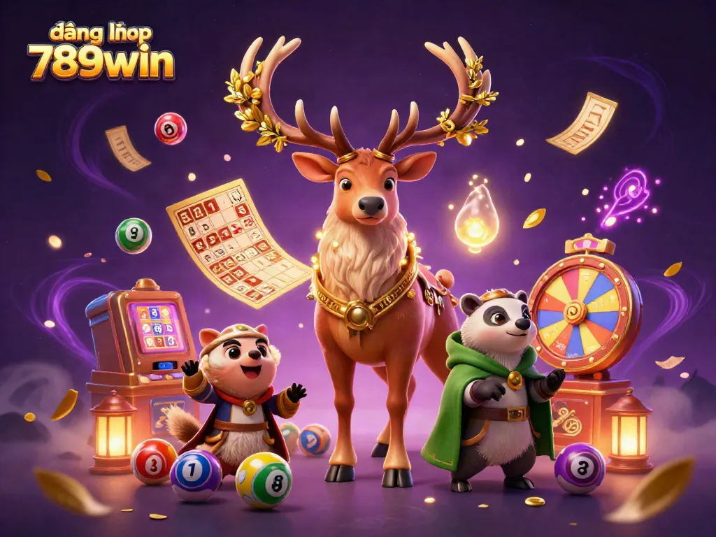 Engage with the vibrant world of đăng nhập 789win, showcasing dynamic lottery elements and enchanted characters.