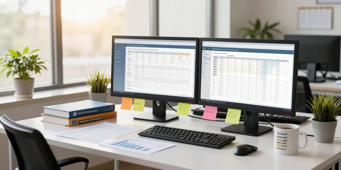 Engaging small business accounting workspace with professional accountant reviewing financial reports.