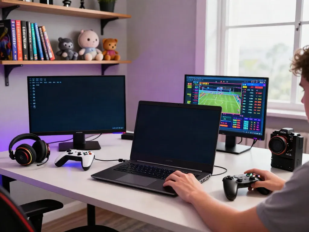 Exciting online gaming scene showcasing an engaging player at https://ta88.network/ with vibrant lighting and gaming accessories.