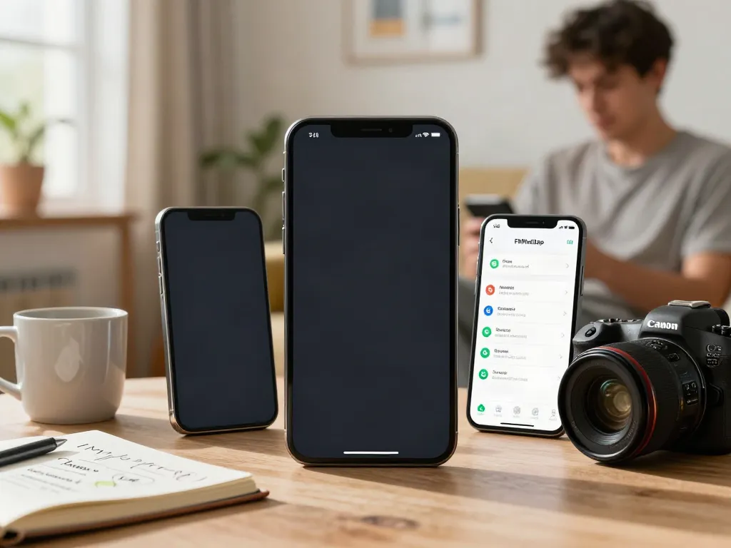 FMWhatsApp features displayed on a smartphone in a cozy living room setting, emphasizing customization.