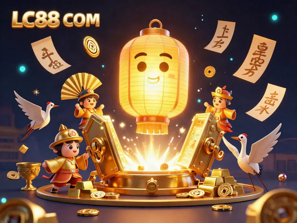 Experience the thrilling atmosphere of LC88 COM with vibrant casino elements and glowing characters.