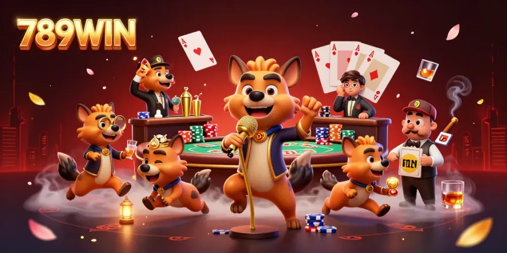 Feel the excitement at 789WIN's unique comedy casino with entertaining hyena characters at work.